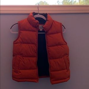 Orange puffer vest